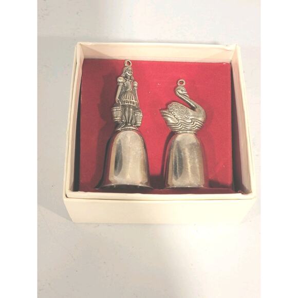 Vintage 1980 Reed & Barton Twelve Days of Christmas Bells 7 Swans 8 Maids - Picture 1 of 6